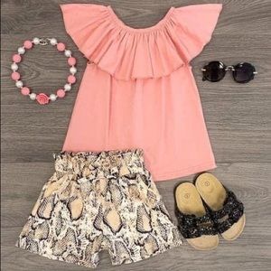 New!! Toddler Girl Boutique Pink Snakeskin Outfit